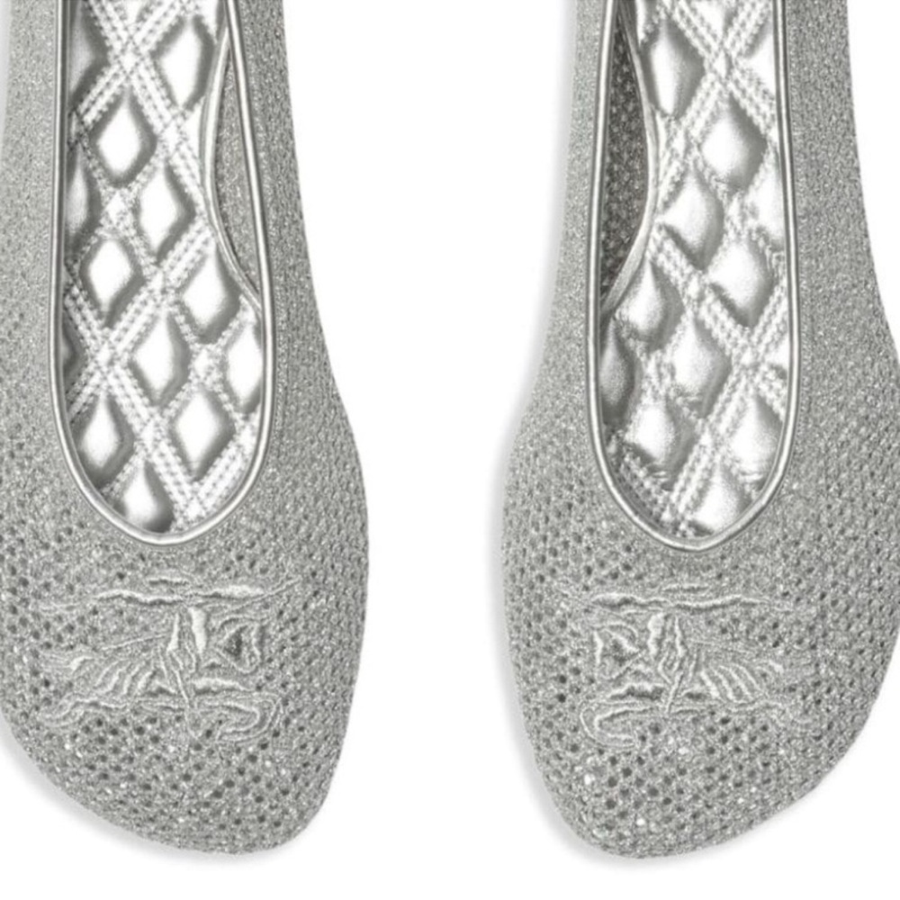 Burberry Mesh Ballerina Flats In Silver $398 $970 Size: 39 Burberry - Picture 5 of 6